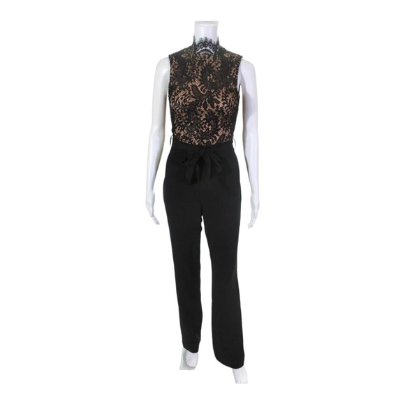 NWT MISHA Josie Black Lace High Nice Pantsuit Jumpsuit Size 0 Cocktail - Picture 14 of 15